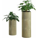 Helloshop26 - ensemble lot pots bacs de fleur set cache pot vases dor noir