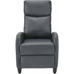 Helloshop26 - fauteuil relaxant avec dossier inclinable et repose - pieds housse gris 102 cm