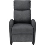 Helloshop26 - fauteuil relaxant avec dossier inclinable et repose pieds housse textile 102 cm gris fonc ...