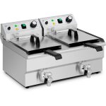Helloshop26 - friteuse �lectrique 2 x 11 litres 230 volts professionnelle acier inoxydable