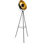 Helloshop26 - lampadaire tr�pied moderne lampe sur pied design e27 m�tal hauteur 158 cm noir laiton