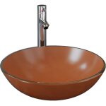 Lavabo de bain avec robinet et drain � poussoir vasque � poser de toilette lave - mains de salle de bain ...