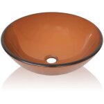 Lavabo verre tremp marron lavabo vasque evier  poser salle de bain 42 cm marron
