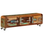 Helloshop26 - meuble tl buffet tv tlvision design pratique 120 cm bois de rcupration massif