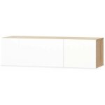 Helloshop26 - meuble télé buffet tv télévision design pratique aggloméré 120 cm chêne et blanc brillant ... Helloshop26 - meuble télé buffet tv télévision design pratique aggloméré 120 cm chêne et blanc brillant ...
