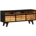 Helloshop26 - meuble t�l� buffet tv t�l�vision design pratique bois de manguier massif 120 cm