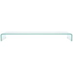 Helloshop26 - meuble t�l� buffet tv t�l�vision design pratique de moniteur 120 cm verre transparent