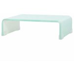 Helloshop26 - meuble t�l� buffet tv t�l�vision design pratique support pour moniteur 40 cm verre blanc ...