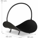 Panier à bûches de bois en métal porte - bûches métal noir Panier à bûches de bois en métal porte - bûches métal noir