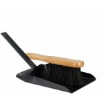 Helloshop26 - pelle  cendres de chemine et balayette en acier four pole chemine 37 cm noir
