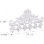 Porte - manteaux mural patères 5 crochets antique blanc Porte - manteaux mural patères 5 crochets antique blanc
