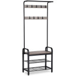 Portemanteau vestiaire meuble d'entre avec crochets amovible banc et tagre  chaussures hauteur 183 ...