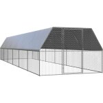 Helloshop26 - poulailler d'ext�rieur 3 x 12 x 2 m acier galvanis� toit en pe