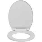 Helloshop26 - si�ge de toilette abattant � fermeture en douceur ovale gris clair