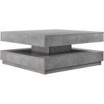 Helloshop26 - table basse avec plateau tournant 76 x 76 cm bois gris b�ton