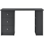 Helloshop26 - table de bureau secrétaire poste de travail informatique avec 3 tiroirs 120 cm gris foncé ... Helloshop26 - table de bureau secrétaire poste de travail informatique avec 3 tiroirs 120 cm gris foncé ...