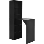 Table haute mange debout bar bistrot avec armoire noir 200 cm