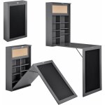 Table murale pliable bureau mural rabattable mdf 156 cm gris