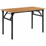 Helloshop26 - table pliante de cuisine  manger hauteur rglable pour 4 personnes 120 cm marron et noir ...