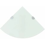 Helloshop26 - tagre armoire meuble design de coin avec supports chroms verre blanc 35 x 35 cm