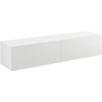 Helloshop26 - tagre murale design meuble support tv avec 2 tiroirs 140 cm blanc
