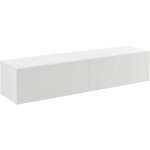 Helloshop26 - tagre murale design meuble support tv styl avec 2 tiroirs 140 cm blanc