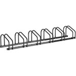 Swanew râtelier vélos pour 6 vélos, 160x32x26cm, support à vélo en acier galvanisé, peut être fixé au ... Swanew râtelier vélos pour 6 vélos, 160x32x26cm, support à vélo en acier galvanisé, peut être fixé au ...