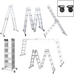 Hengmei ? �chelle t�lescopique 5, 56m ? aluminium r�sistant � la rouille ? charge maximale 150kg ? 6 ...