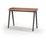 Bureau, modle berlin, en mlamine couleur noyer et pieds en htre massif laqus. noyer - graphite