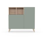 Meuble � chaussures mod�le oslo, ch�ne avec portes verts.