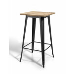 Table haute en mtal et bois, meet