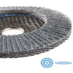 Hermes abrasifs - disque � lamelles support r�sine conique zirconium - � 125 mm - grain 40 - inox, acier ...