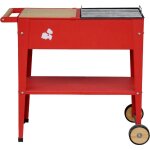Herstera garden - barbecue charbon de bois en m�tal sur roulettes urban