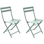 Hesperide - lot de 2 chaises de jardin m�tal pliante greensboro olive - hesp�ride