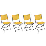 Hesperide - lot de 4 chaises de jardin pliante métal modula moutarde / graphite - hespéride Hesperide - lot de 4 chaises de jardin pliante métal modula moutarde / graphite - hespéride