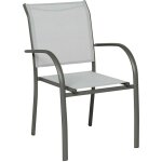Hesperide - fauteuil de jardin empilable piazza galet & graphite aluminium traité époxy - hespéride Hesperide - fauteuil de jardin empilable piazza galet & graphite aluminium traité époxy - hespéride