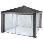 Hesperide - moustiquaire pour tonnelle patia ardoise 4x4m en polyester - hespride
