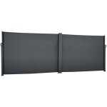 Hesperide - paravent double r�tractable antao graphite 6x1, 8m en aluminium trait� �poxy - hesp�ride