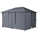 Hesperide - rideaux pour tonnelle santorini et thira ardoise 4x3m en polyester - hespride