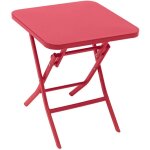 Hesperide - table d appoint de jardin carre greensboro groseille 40x40cm en acier trait poxy - hespride ...