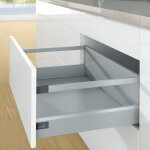 Hettich ? kit tiroir casserolier 450 mm ? hauteur 94 mm ? d�cor blanc ? version avec bandeaux ? coulisses ...