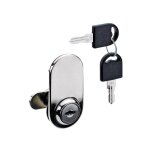 Serrure de vitrine acier à encastrer de 4 a 14 mm reversible - hettich Serrure de vitrine acier à encastrer de 4 a 14 mm reversible - hettich