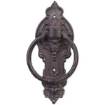 Heurtoir de porte antique, anneau de frappe pour porte, style rustique, fonte de fer, 25, 5x10, 5x2, ...