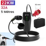 Hexinex c�ble de recharge triphas� 32 a 22 kw type 2 pour v�hicules �lectriques et hybrides rechargeables ...