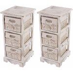 2x commodes / meubles d'appoint / �tag�res, 3 paniers, 25x28x58cm, shabby, vintage, blanc