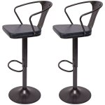 Hhg - 2x tabouret de bar 443b, rglable en hauteur, avec accoudoirs, pivotant, design industriel, vintage ...