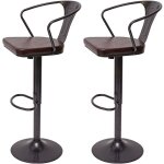 Hhg - 2x tabouret de bar 443b, rglable en hauteur, avec accoudoirs, pivotant, style industriel, vintage ...