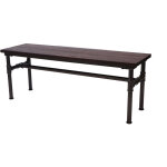 Hhg - banc 488b, salle � manger, bois d'orme, design industriel, 120x35cm, certifi� mvg, noir - marron ...