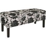 Hhg - banc / coffre de rangement renens, 95x36x44, tissu, oir