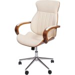 Hhg - chaise de bureau 333, pivotante, fauteuil, bois courbé, aspect noyer, similicuir, beige - crème ... Hhg - chaise de bureau 333, pivotante, fauteuil, bois courbé, aspect noyer, similicuir, beige - crème ...